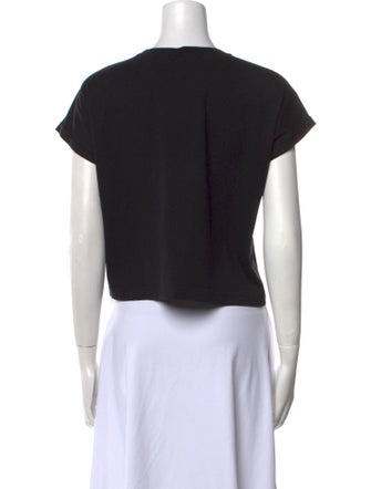 Balmain Graphic Print Crew Neck Crop Top