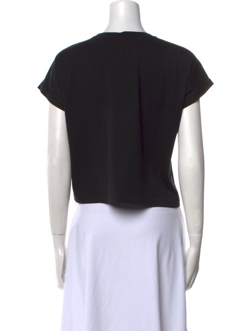 Balmain Graphic Print Crew Neck Crop Top