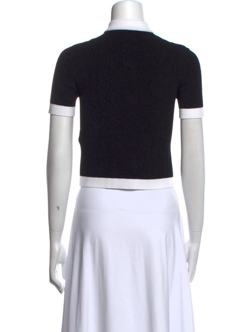 Balmain Colorblock Pattern Mock Neck Crop Top