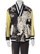 Balmain Goat Leather Printed Bomber Jacket