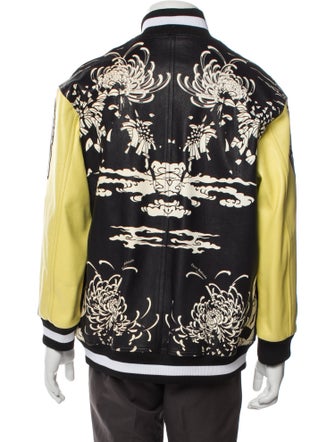 Balmain Goat Leather Printed Bomber Jacket