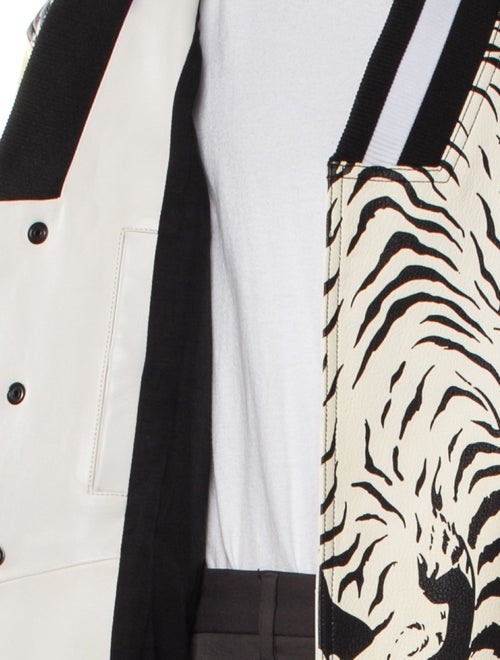 Balmain Goat Leather Printed Bomber Jacket