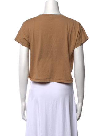 Balmain Crew Neck Short Sleeve Crop Top