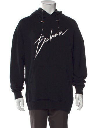 Balmain Graphic Print Crew Neck Hoodie
