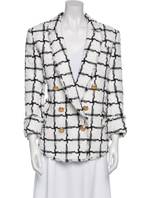 Balmain Plaid Print Blazer