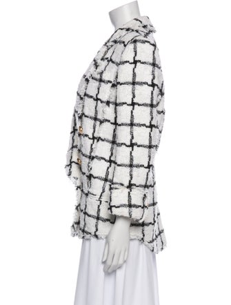 Balmain Plaid Print Blazer