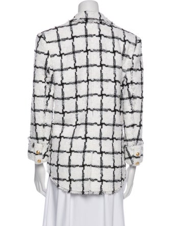Balmain Plaid Print Blazer