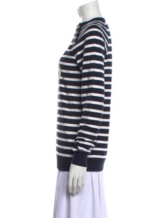 Balmain Striped Crew Neck Sweatshirt