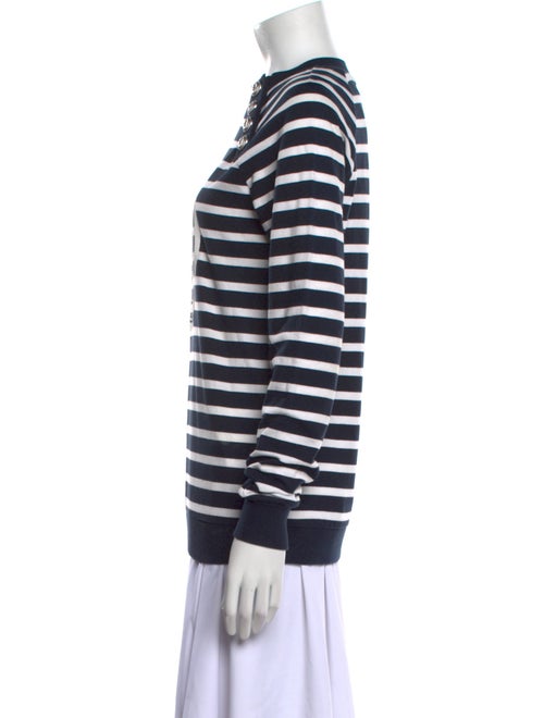 Balmain Striped Crew Neck Sweatshirt