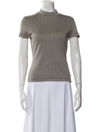 Balmain Printed Mock Neck Sweater