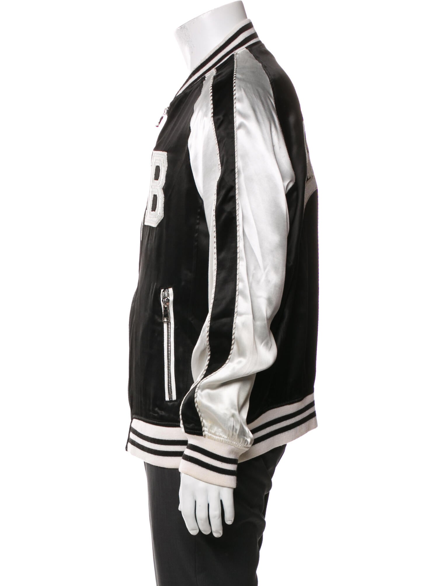 Balmain Striped Bomber Jacket