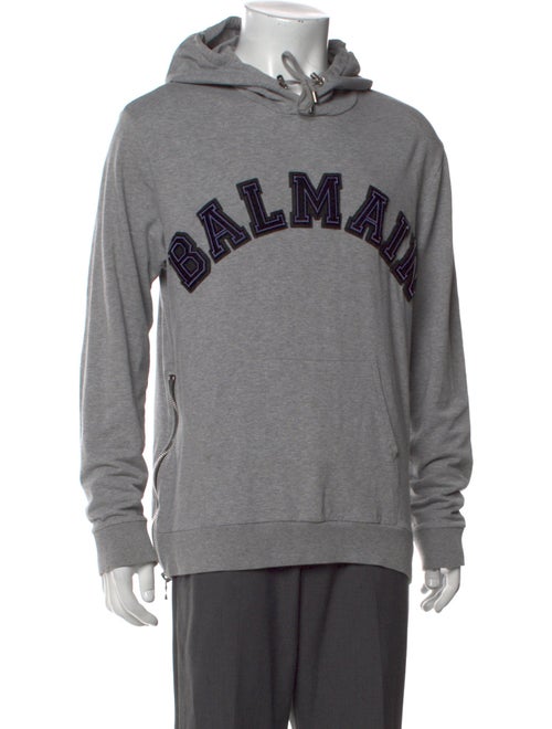 Balmain Graphic Print Crew Neck Hoodie