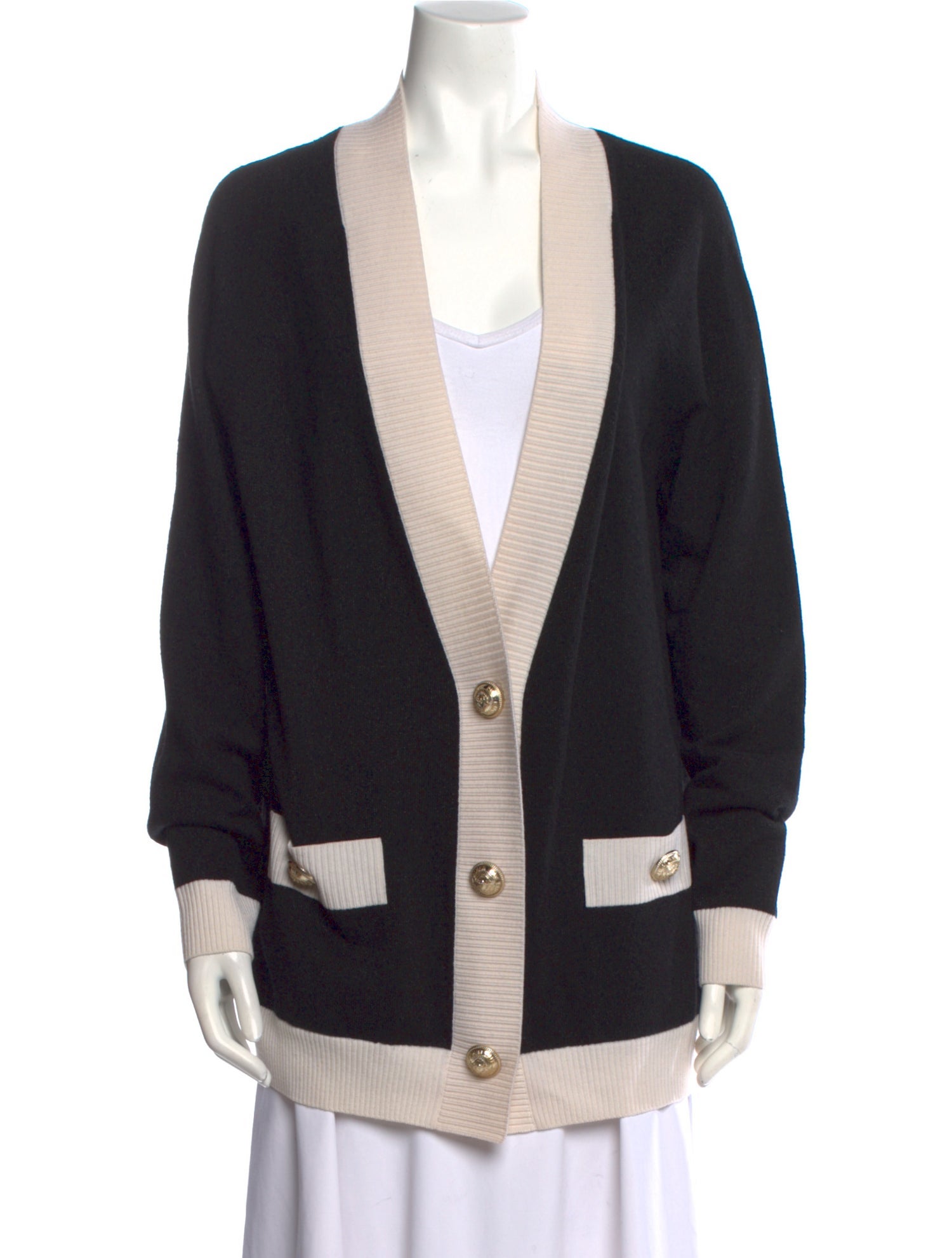 Balmain Wool Colorblock Pattern Sweater