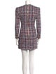 Balmain Plaid Print Mini Dress