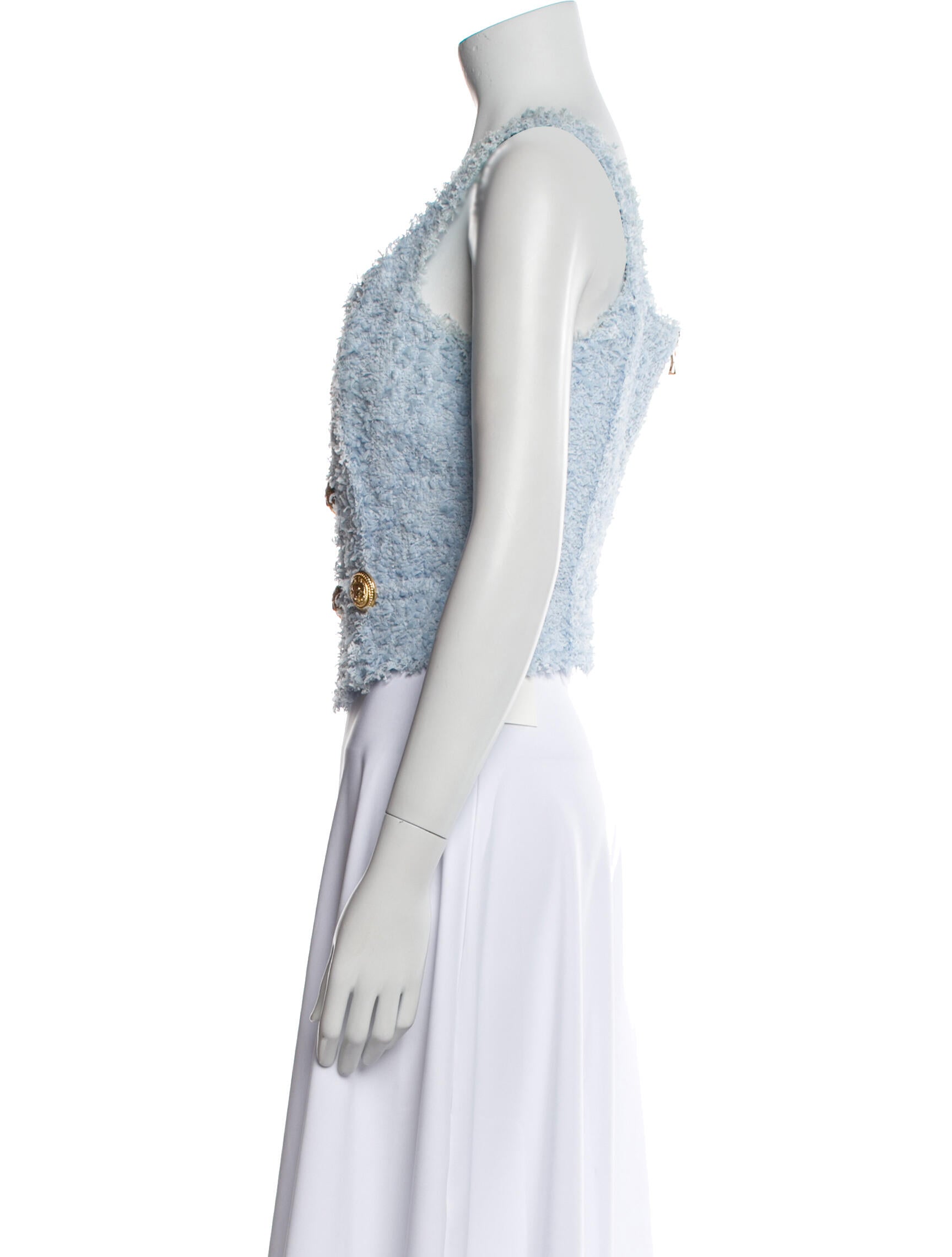 Balmain Floral Print Scoop Neck Crop Top w/ Tags