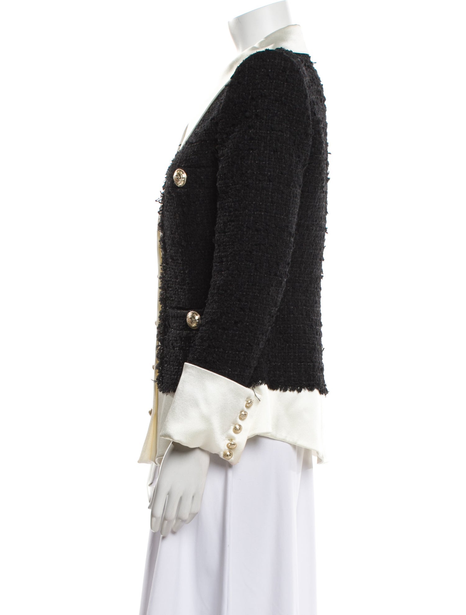 Balmain Tweed Colorblock Pattern Evening Jacket