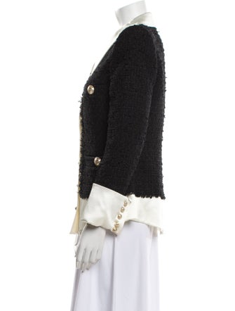 Balmain Tweed Colorblock Pattern Evening Jacket