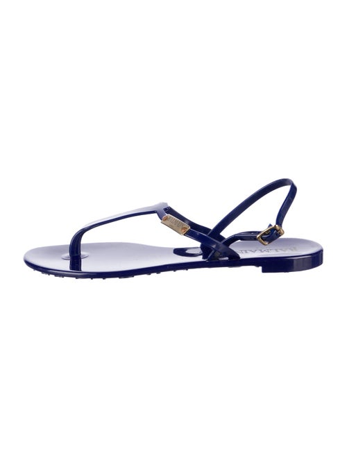 Balmain Rubber T-Strap Sandals