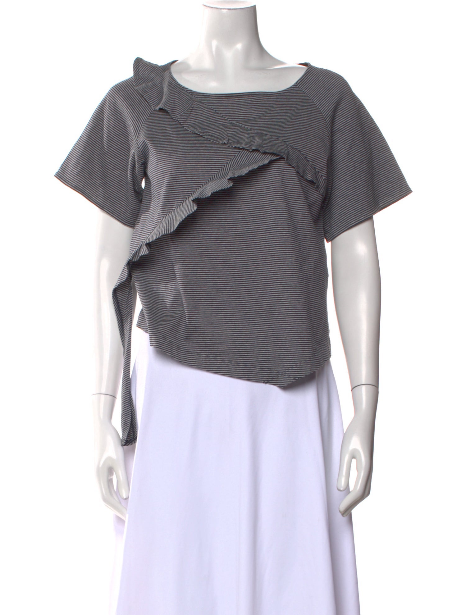 Balmain Striped Bateau Neckline Top