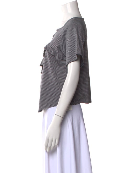 Balmain Striped Bateau Neckline Top