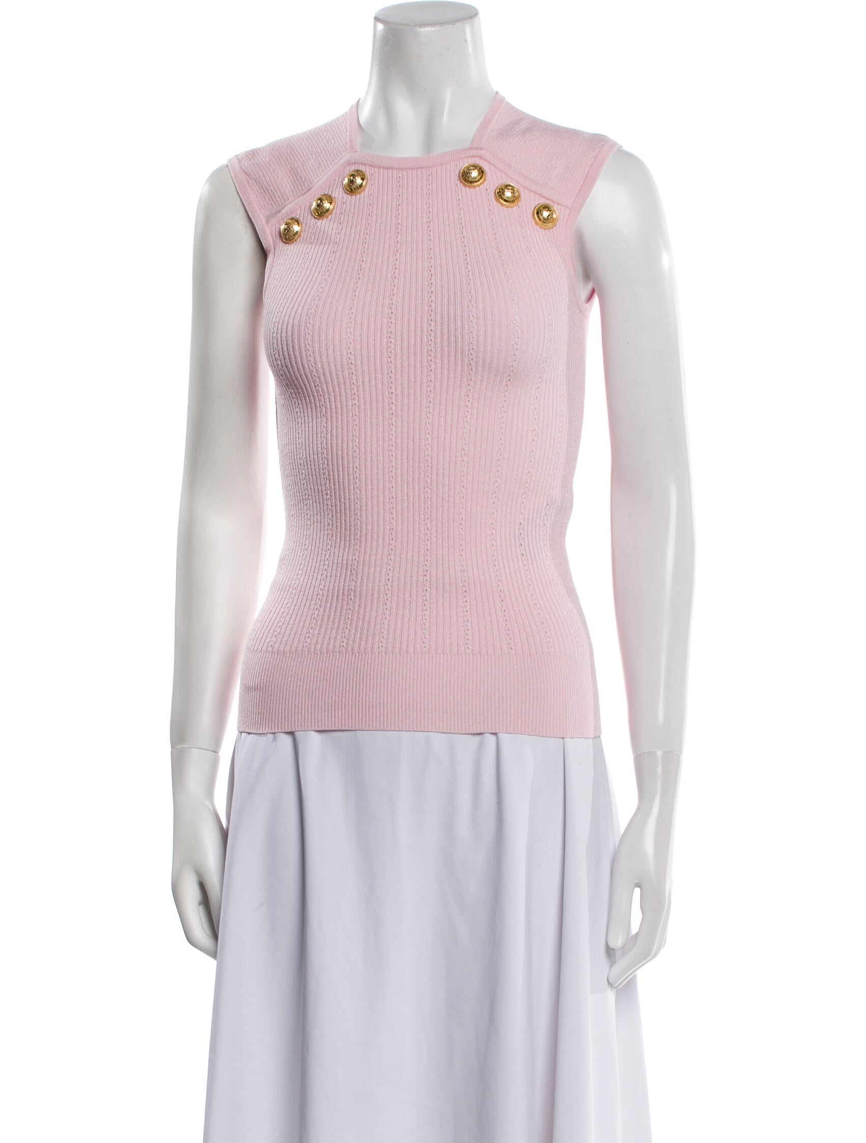 Balmain Virgin Wool Crew Neck Top