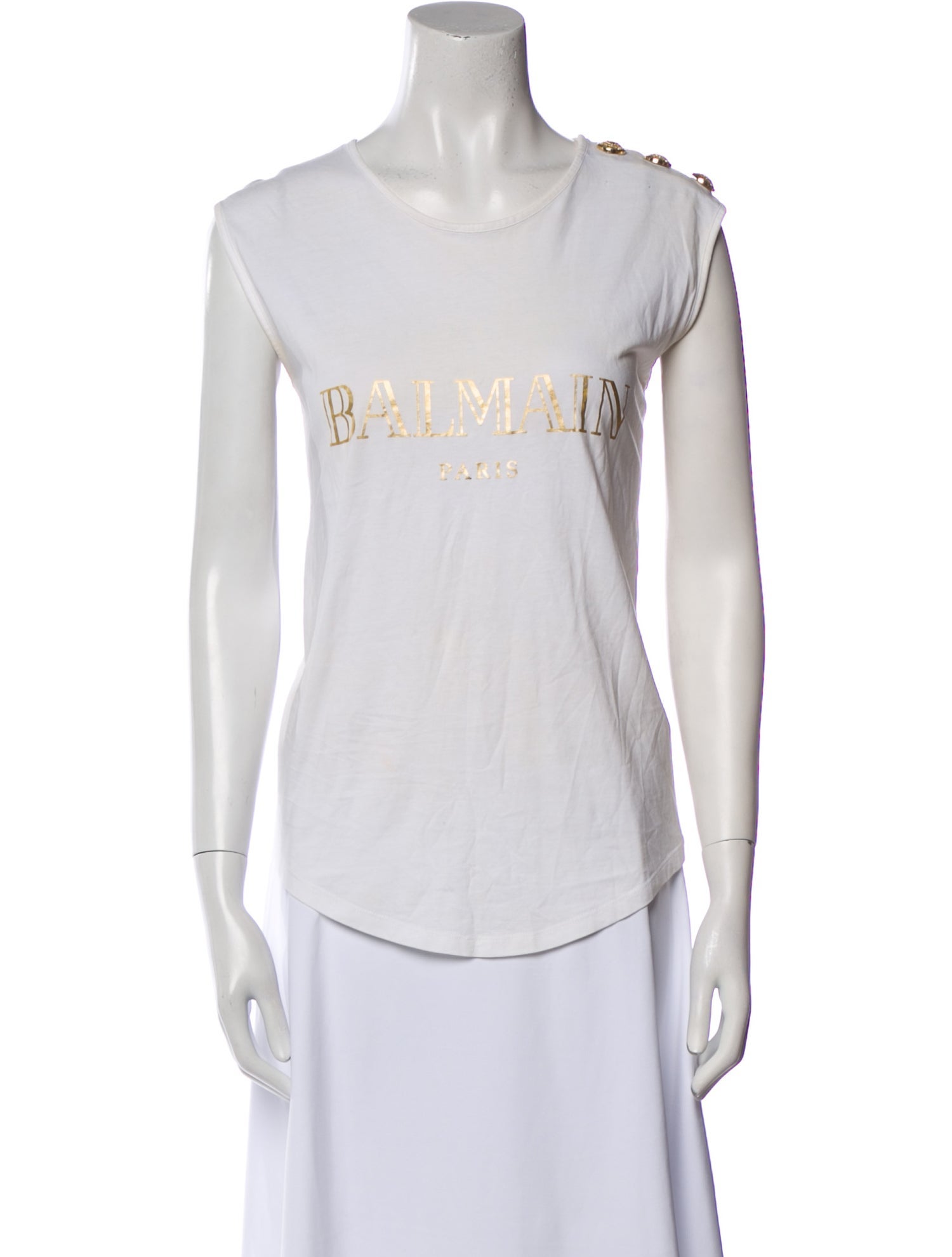 Balmain Graphic Print Scoop Neck T-Shirt