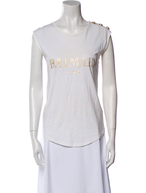 Balmain Graphic Print Scoop Neck T-Shirt