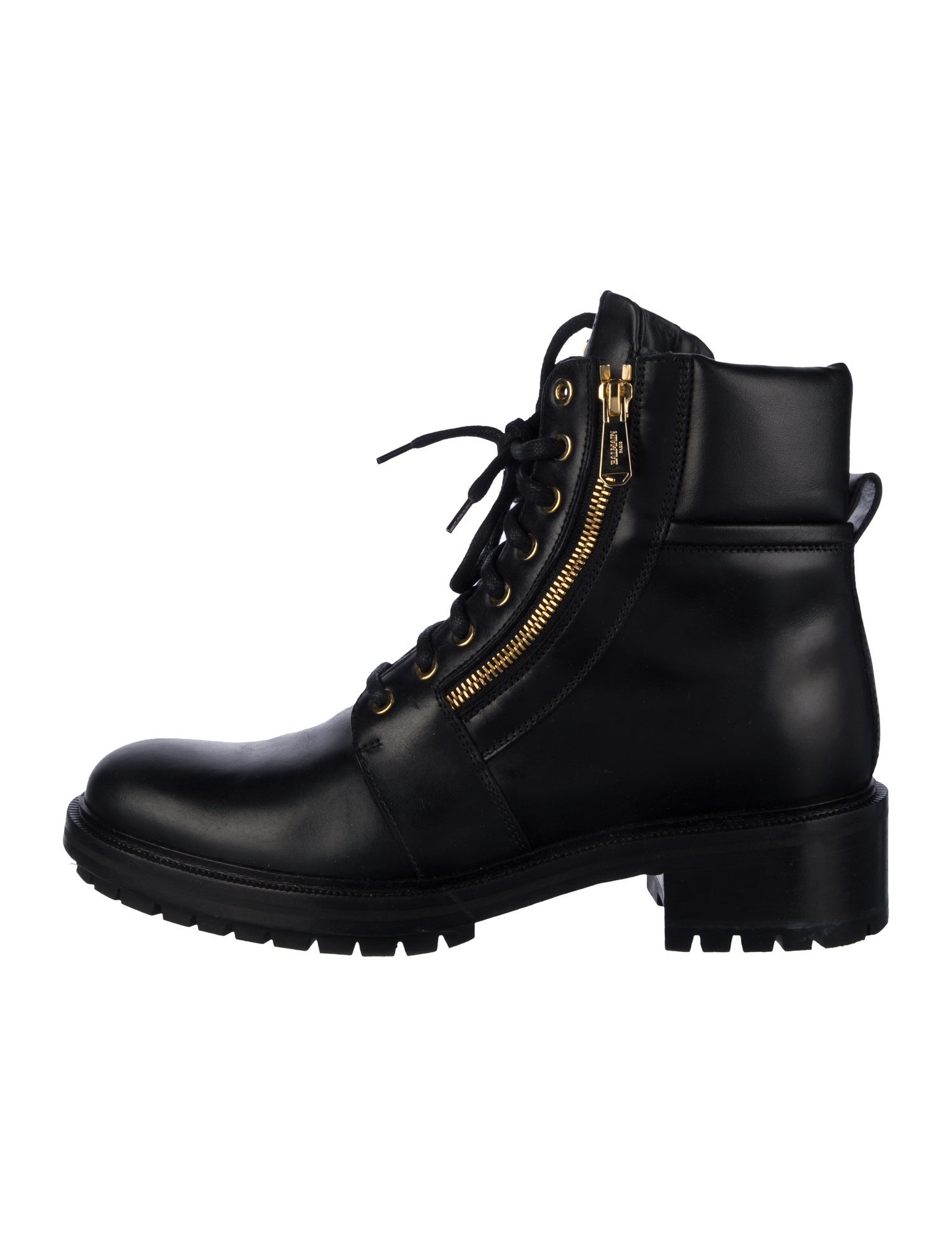 Balmain Patent Leather Combat Boots