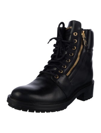 Balmain Patent Leather Combat Boots