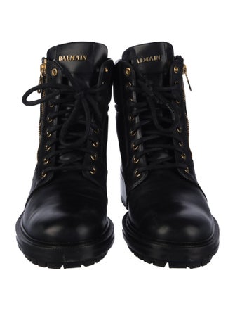 Balmain Patent Leather Combat Boots