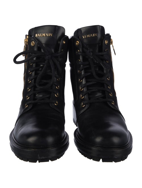 Balmain Patent Leather Combat Boots