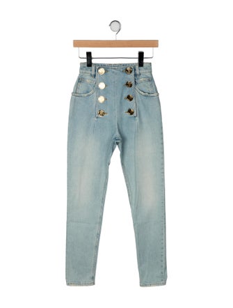 Balmain High-Rise Skinny Leg Jeans