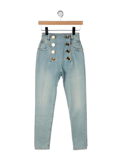 Balmain High-Rise Skinny Leg Jeans