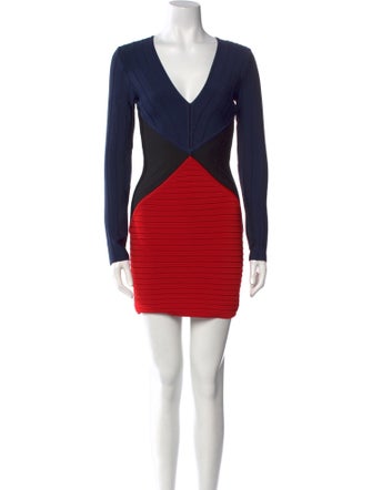 Balmain Colorblock Pattern Mini Dress