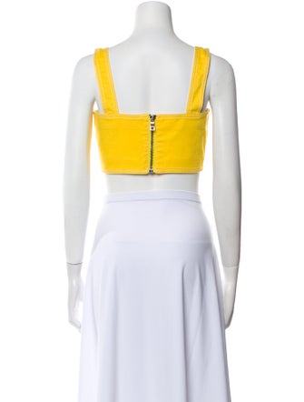 Balmain Square Neckline Sleeveless Crop Top