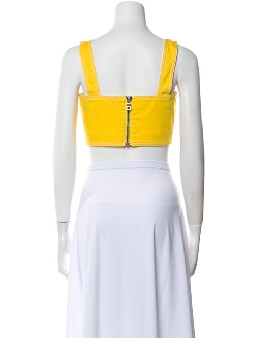 Balmain Square Neckline Sleeveless Crop Top