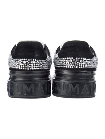 Balmain Leather Colorblock Pattern Sneakers