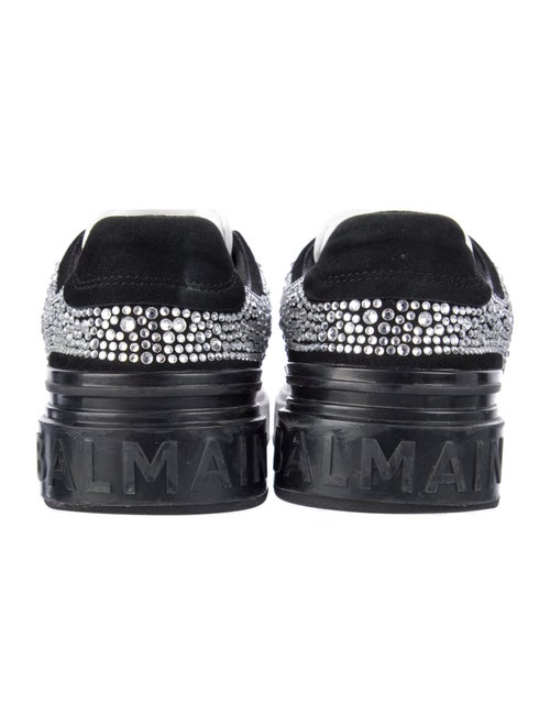 Balmain Leather Colorblock Pattern Sneakers