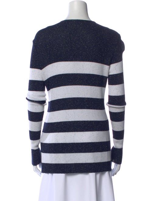 Balmain Striped Scoop Neck Sweater