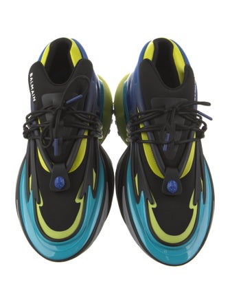 Balmain Neoprene Colorblock Pattern Sneakers