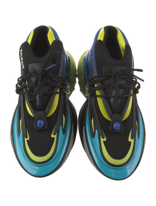Balmain Neoprene Colorblock Pattern Sneakers