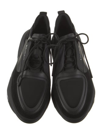 Balmain Suede Leather Trim Embellishment Sneakers