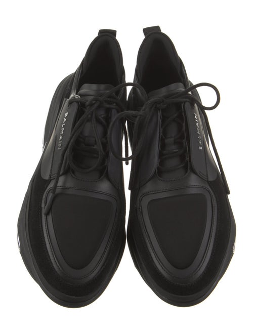 Balmain Suede Leather Trim Embellishment Sneakers