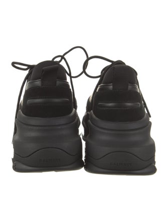 Balmain Suede Leather Trim Embellishment Sneakers