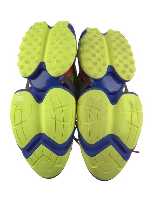 Balmain Neoprene Colorblock Pattern Sneakers