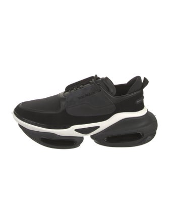 Balmain Suede Leather Trim Embellishment Sneakers