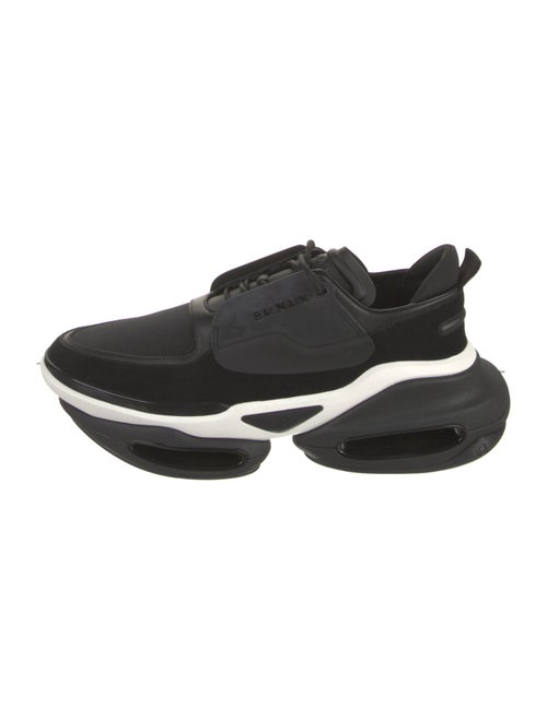 Balmain Suede Leather Trim Embellishment Sneakers
