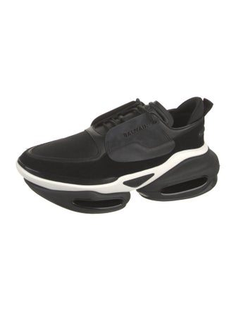 Balmain Suede Leather Trim Embellishment Sneakers