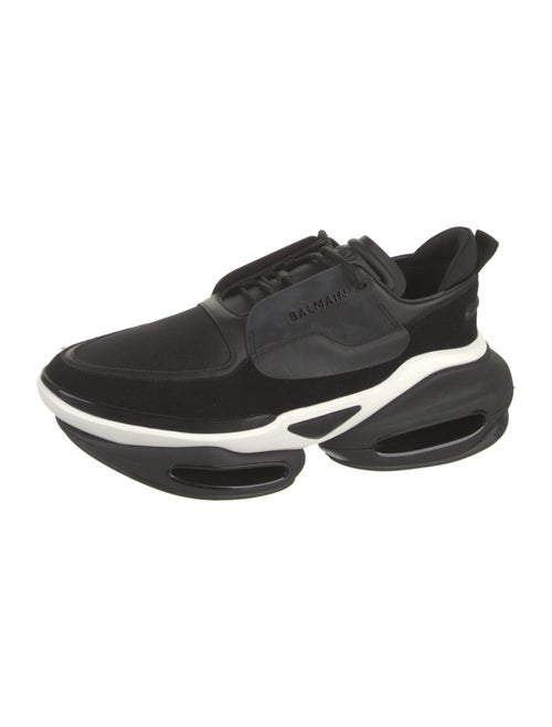 Balmain Suede Leather Trim Embellishment Sneakers