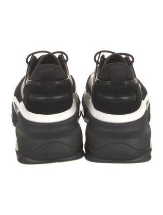 Balmain Suede Leather Trim Embellishment Sneakers